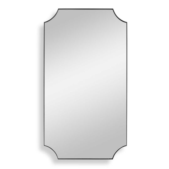 American Home Furniture Uttermost Lennox Black Scalloped Corner Mirror