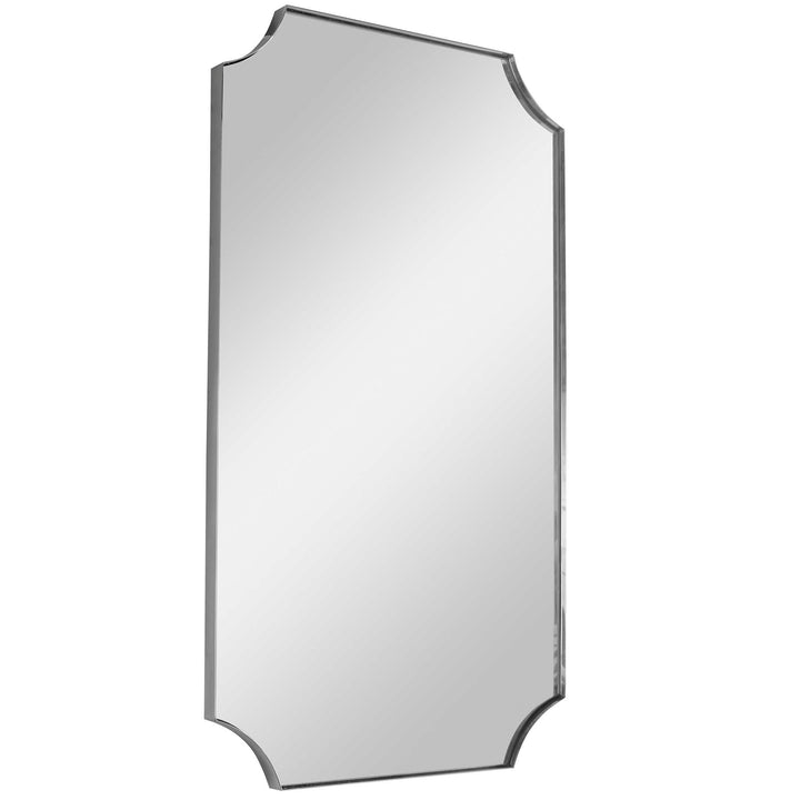 American Home Furniture Uttermost Lennox Nickel Scalloped Corner Mirror