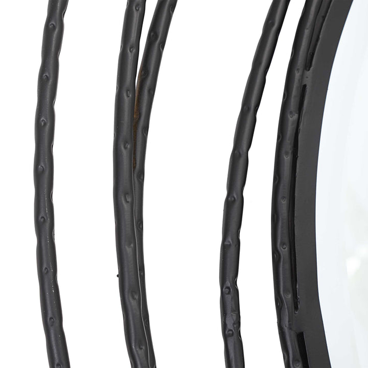 American Home Furniture Uttermost Whirlwind Black Round Mirror