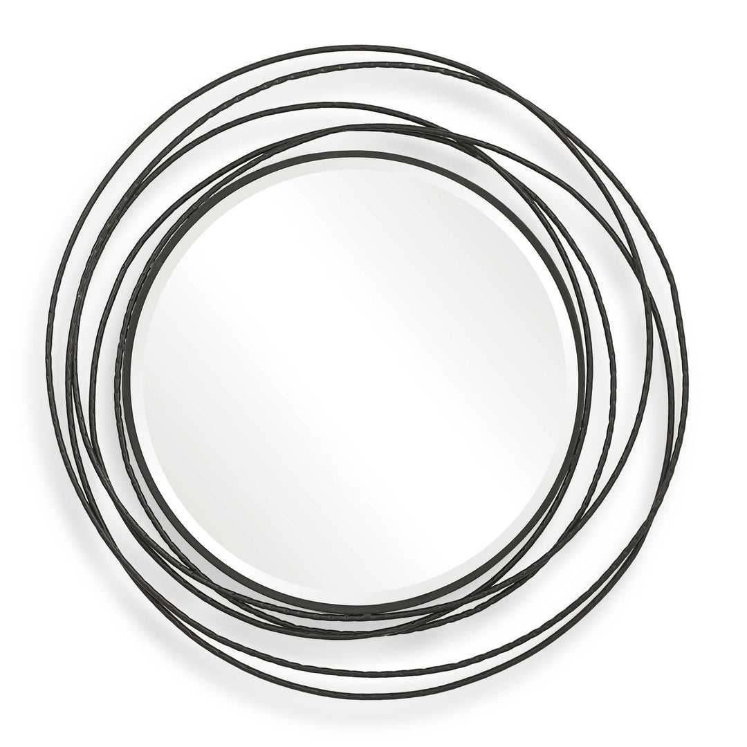 American Home Furniture Uttermost Whirlwind Black Round Mirror