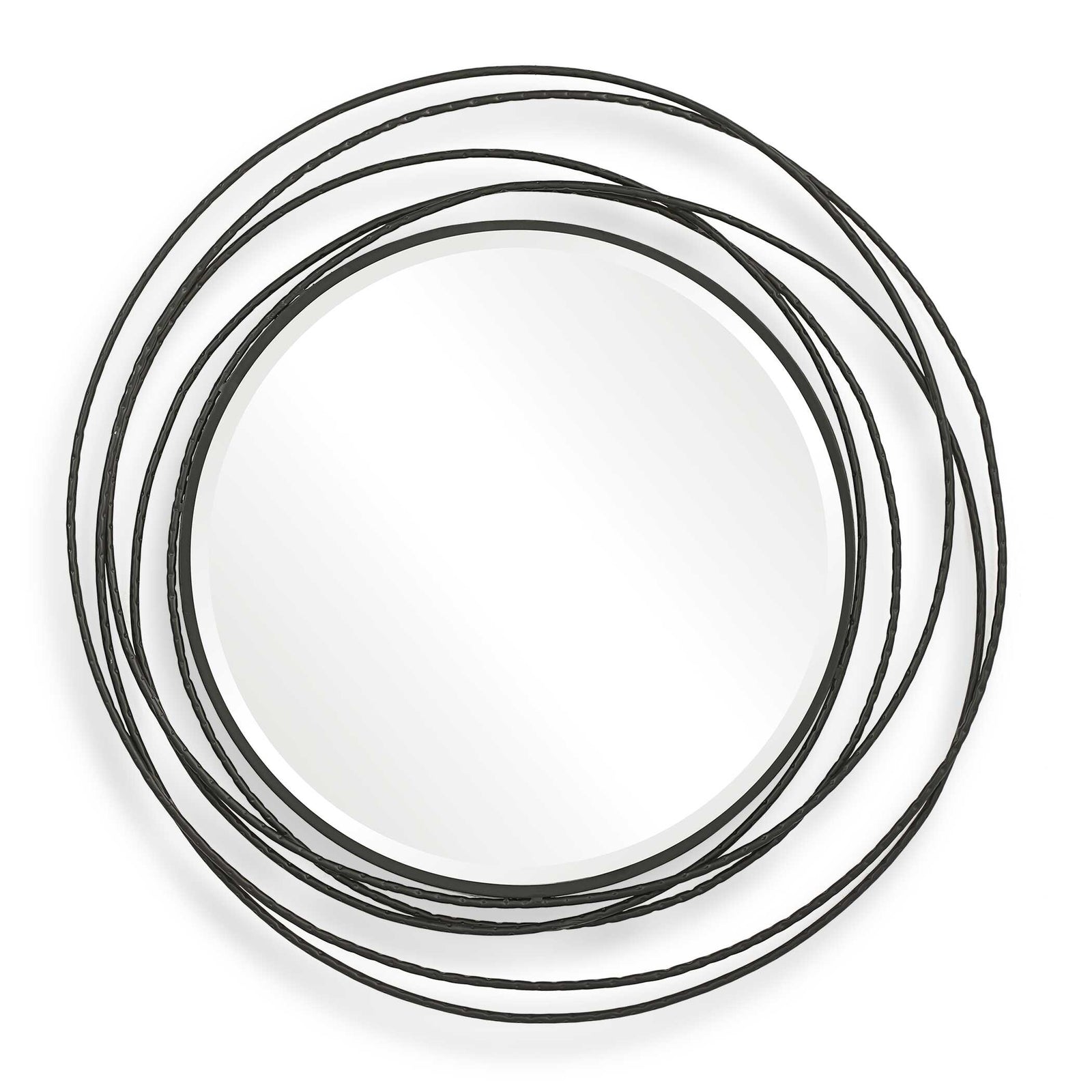 American Home Furniture Uttermost Whirlwind Black Round Mirror