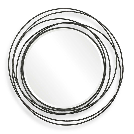 American Home Furniture Uttermost Whirlwind Black Round Mirror