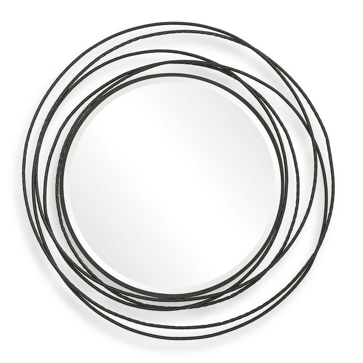 American Home Furniture Uttermost Whirlwind Black Round Mirror