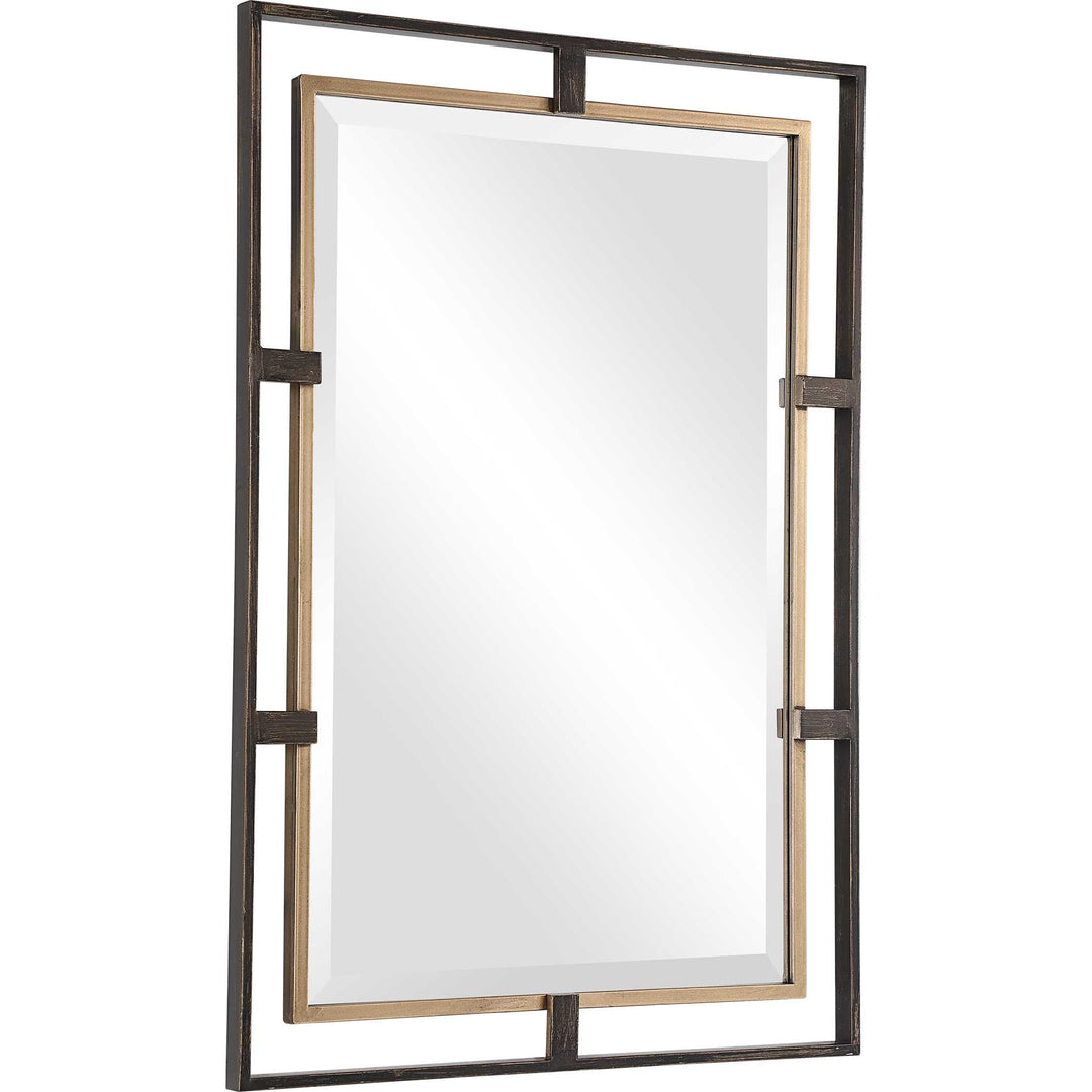 American Home Furniture Uttermost Carrizo Gold & Bronze Rectangle Mirror