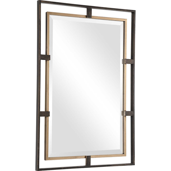 American Home Furniture Uttermost Carrizo Gold & Bronze Rectangle Mirror