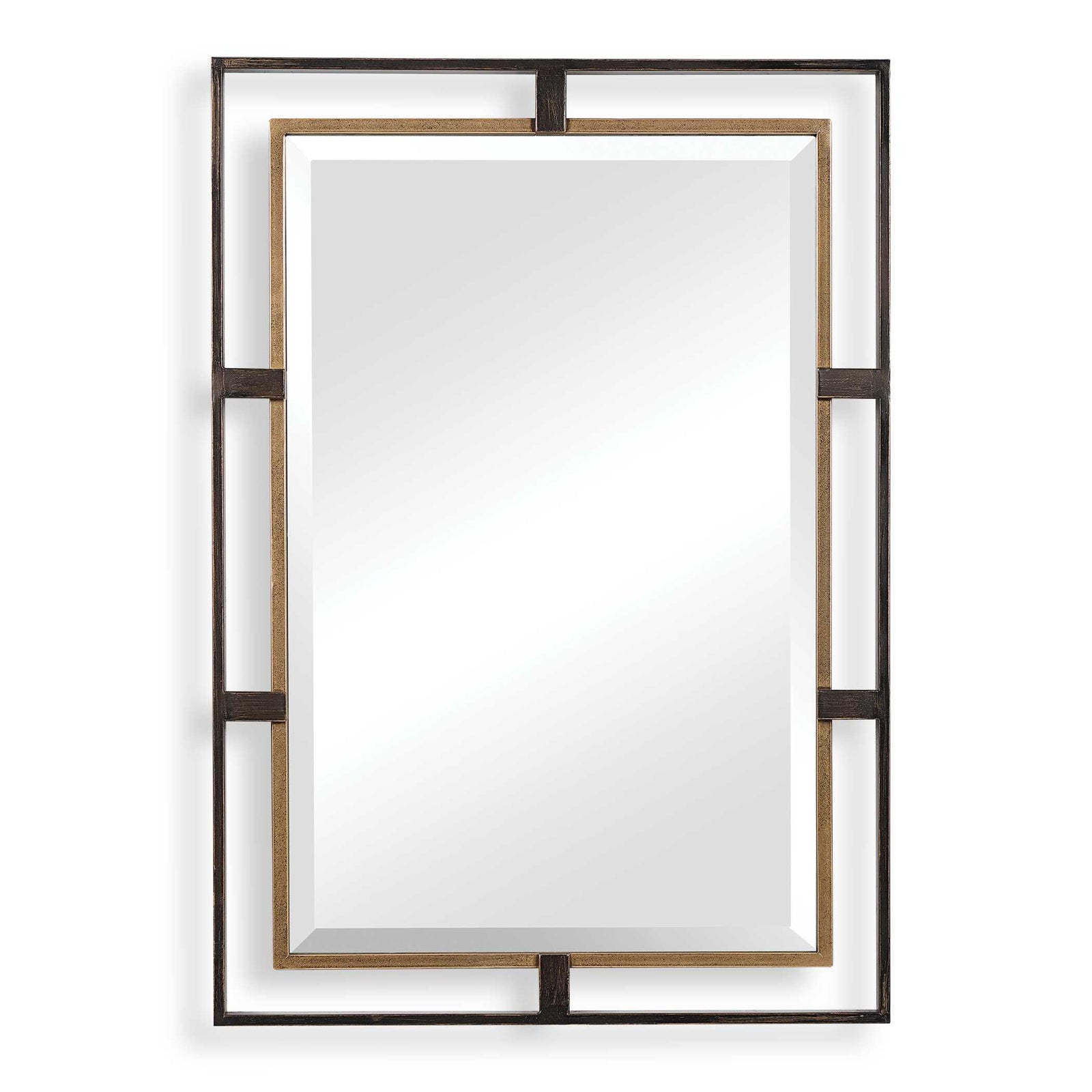 American Home Furniture Uttermost Carrizo Gold & Bronze Rectangle Mirror