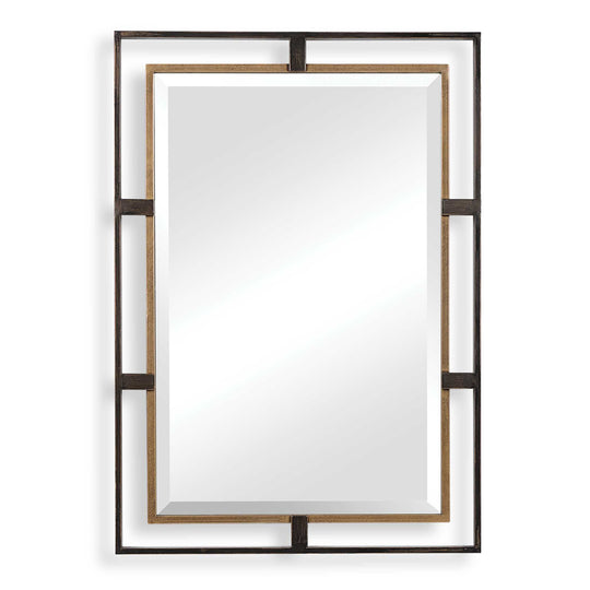 American Home Furniture Uttermost Carrizo Gold & Bronze Rectangle Mirror