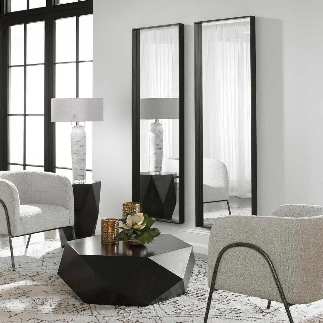 American Home Furniture Uttermost Kahn Oversized Black Rectangular Mirror