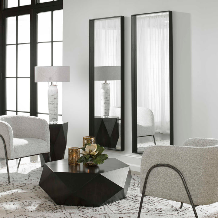 American Home Furniture Uttermost Kahn Oversized Black Rectangular Mirror