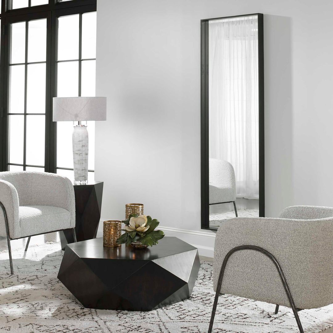 American Home Furniture Uttermost Kahn Oversized Black Rectangular Mirror