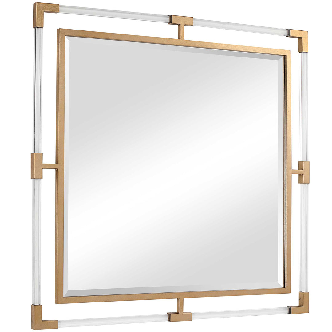 American Home Furniture Uttermost Balkan Golden Square Mirror