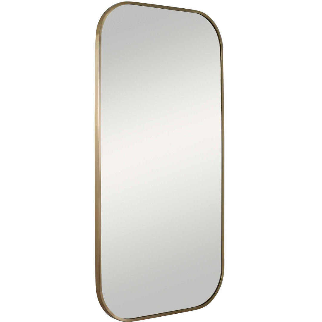 American Home Furniture Uttermost Taft Plated Brass Mirror