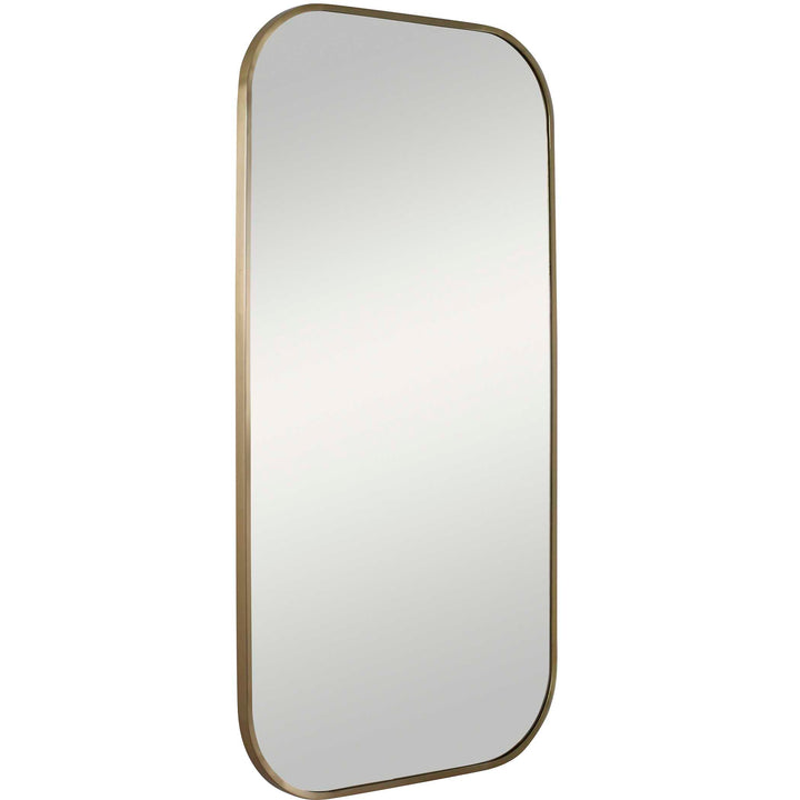American Home Furniture Uttermost Taft Plated Brass Mirror