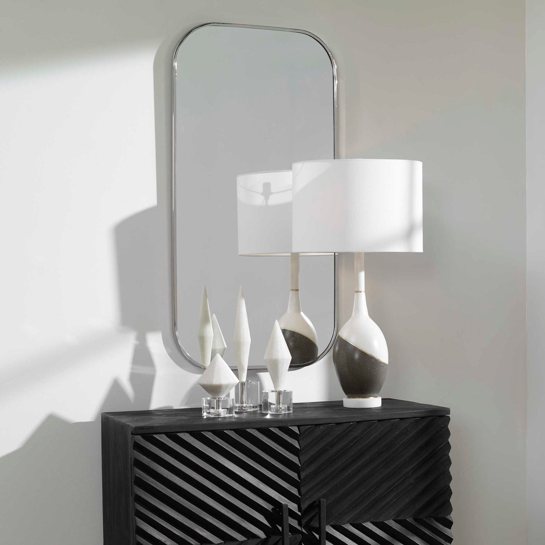 American Home Furniture Uttermost Taft Polished Nickel Mirror