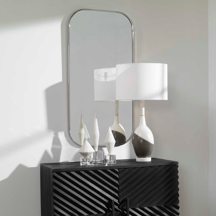 American Home Furniture Uttermost Taft Polished Nickel Mirror