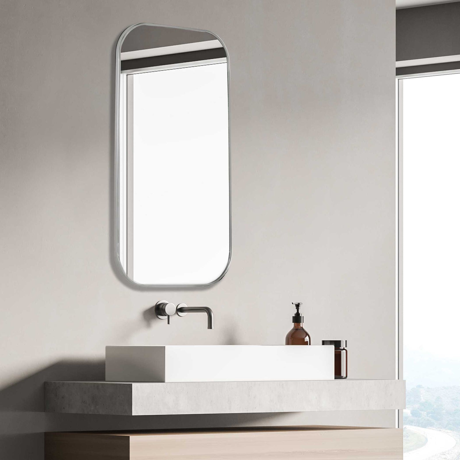 American Home Furniture Uttermost Taft Polished Nickel Mirror