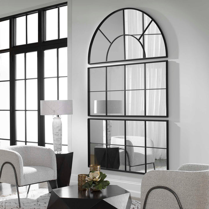 American Home Furniture Uttermost Rousseau Iron Window Mirror