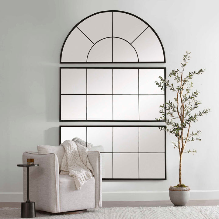 American Home Furniture Uttermost Rousseau Iron Window Mirror