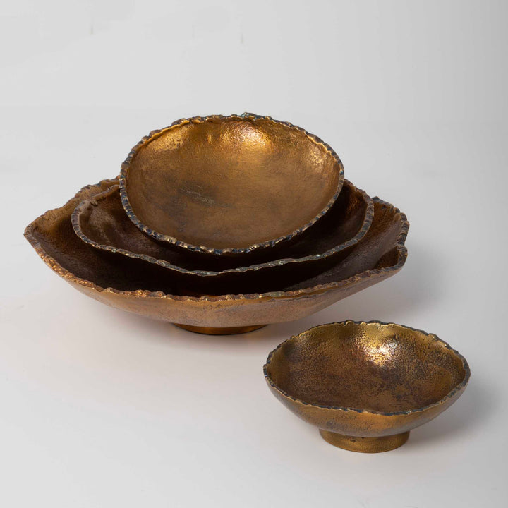 American Home Furniture Uttermost Lucky Coins Brass Wall Bowls, S/4