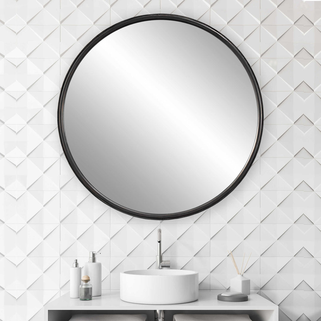 American Home Furniture Uttermost Dawsyn Round Mirror
