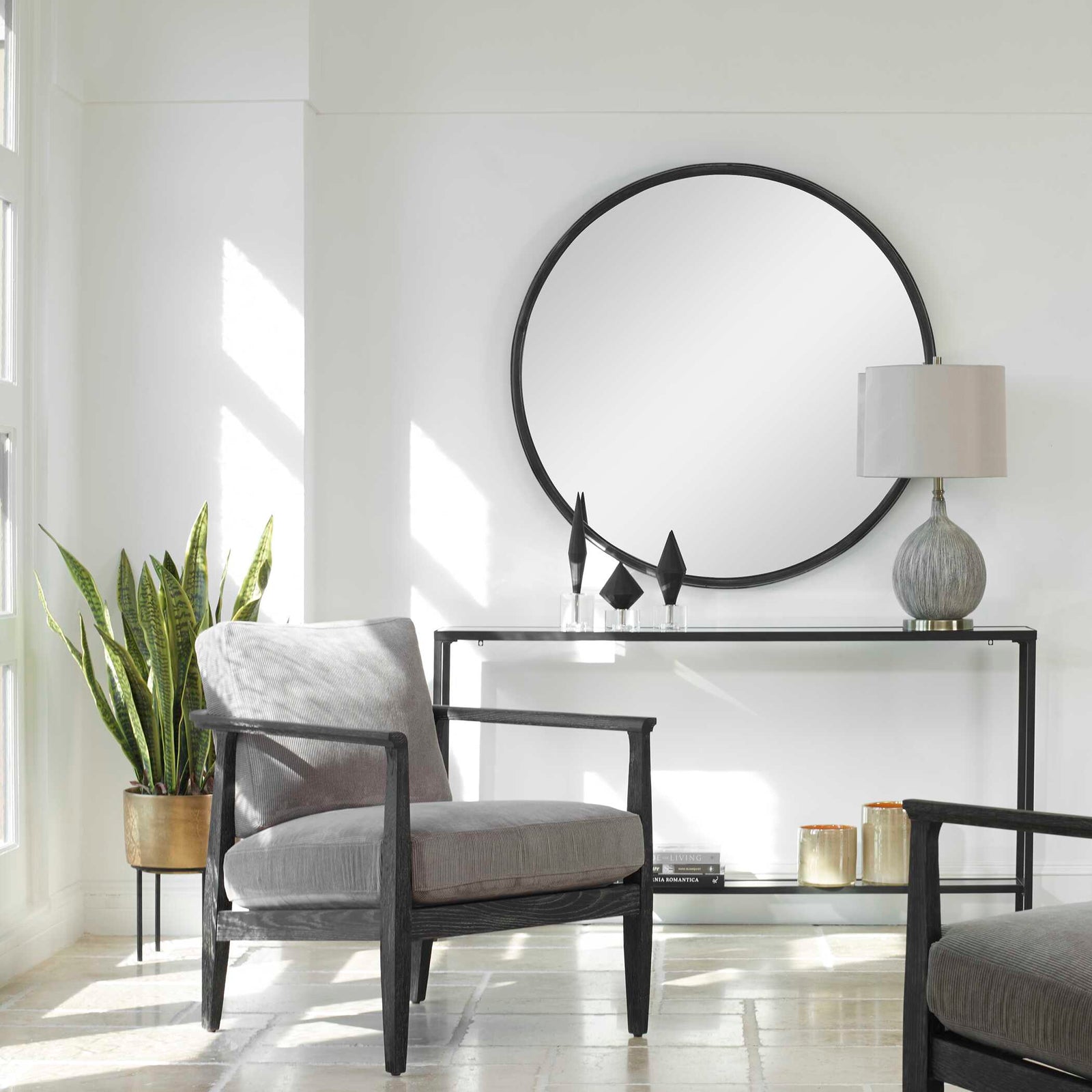 American Home Furniture Uttermost Dawsyn Round Mirror