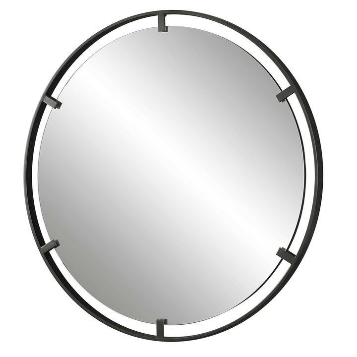 American Home Furniture Uttermost Cashel Round Iron Mirror