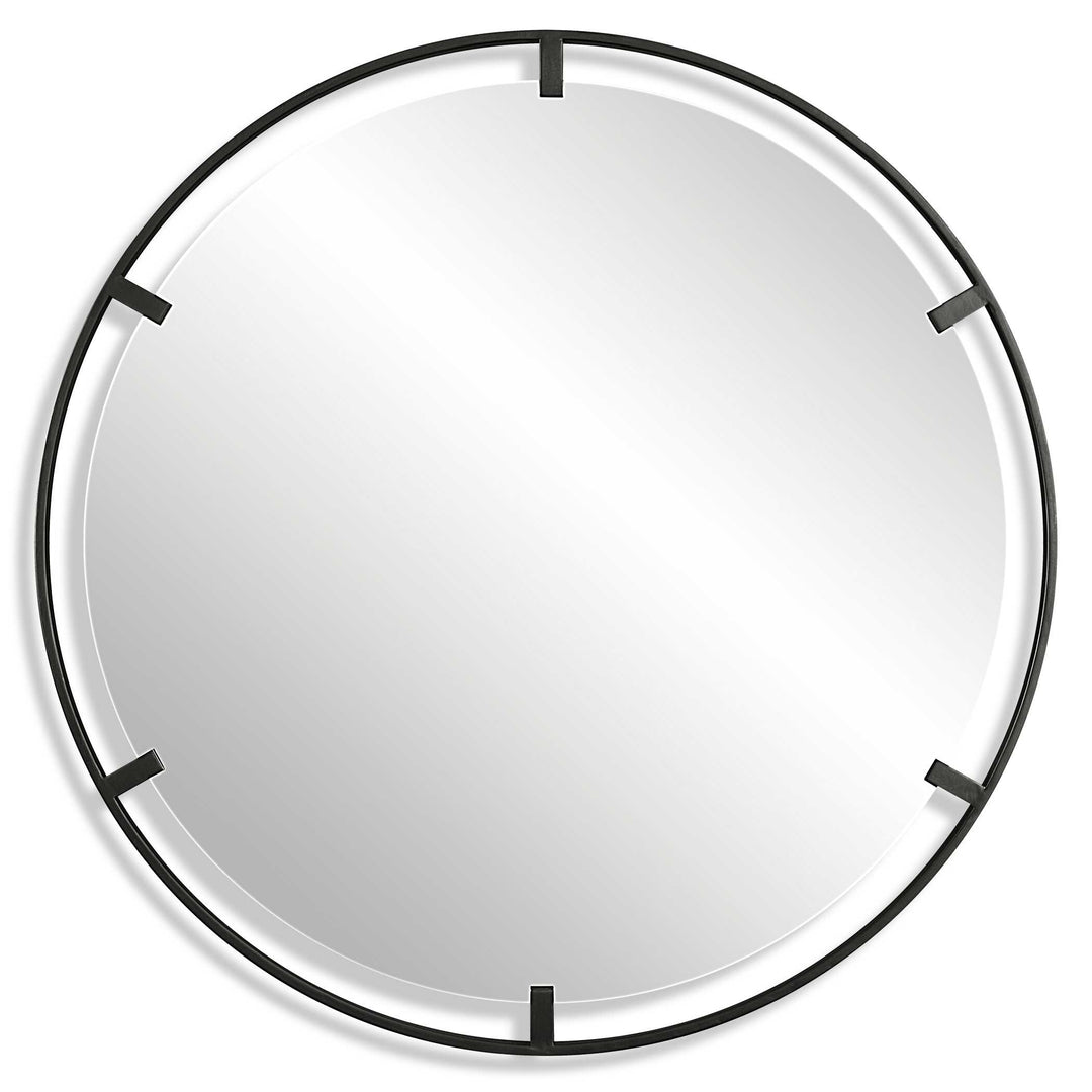 American Home Furniture Uttermost Cashel Round Iron Mirror
