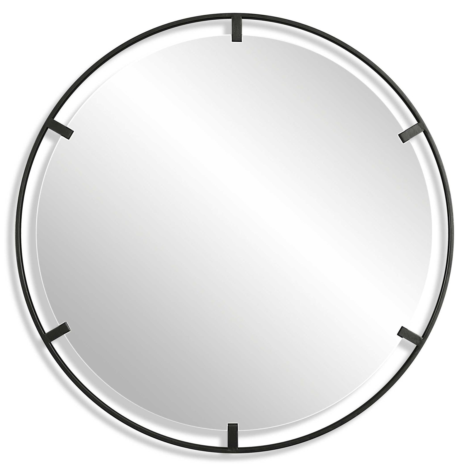 American Home Furniture Uttermost Cashel Round Iron Mirror