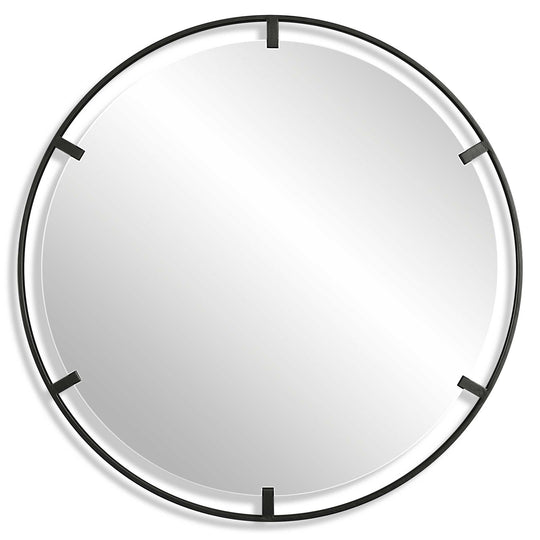American Home Furniture Uttermost Cashel Round Iron Mirror