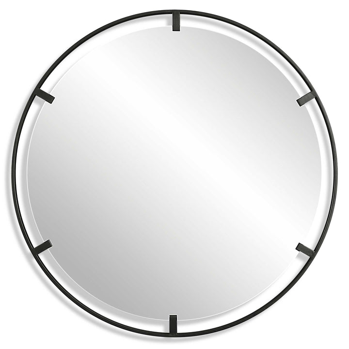 American Home Furniture Uttermost Cashel Round Iron Mirror