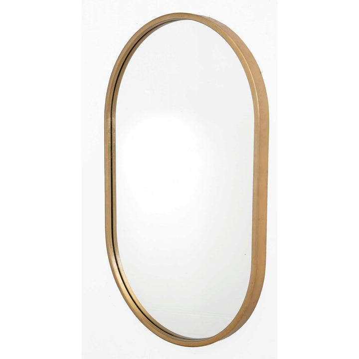 American Home Furniture Uttermost Varina Minimalist Gold Oval Mirror