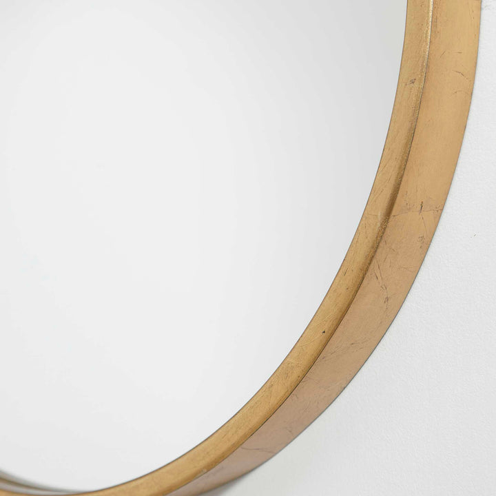 American Home Furniture Uttermost Varina Minimalist Gold Oval Mirror