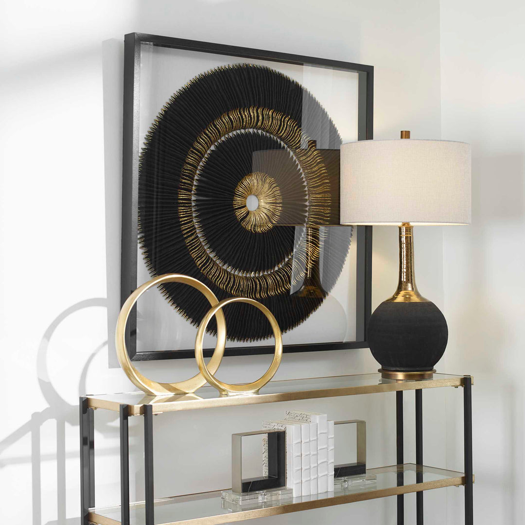 American Home Furniture Uttermost Sandara Black And Gold Shadow Box