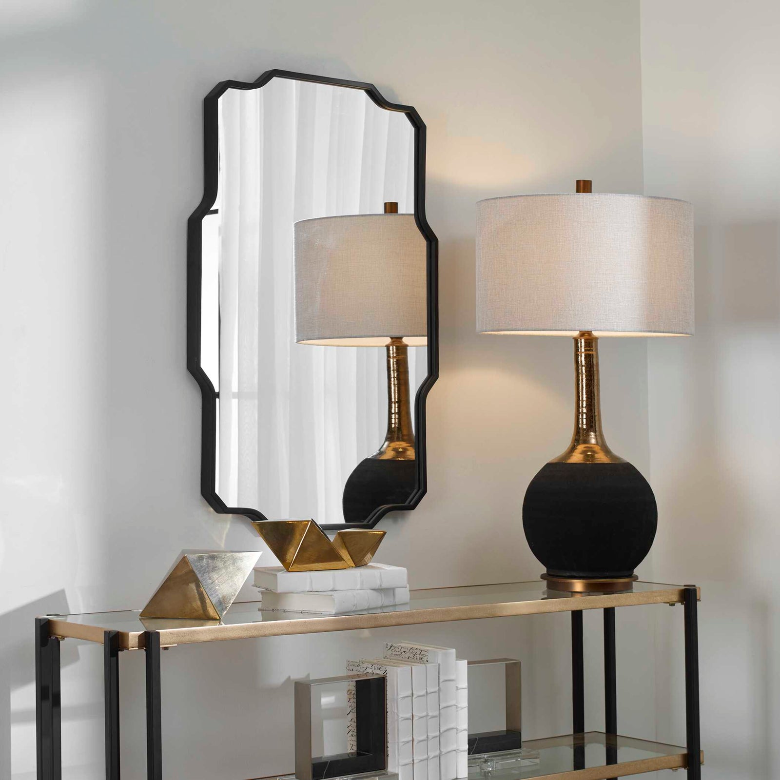 American Home Furniture Uttermost Casmus Iron Wall Mirror
