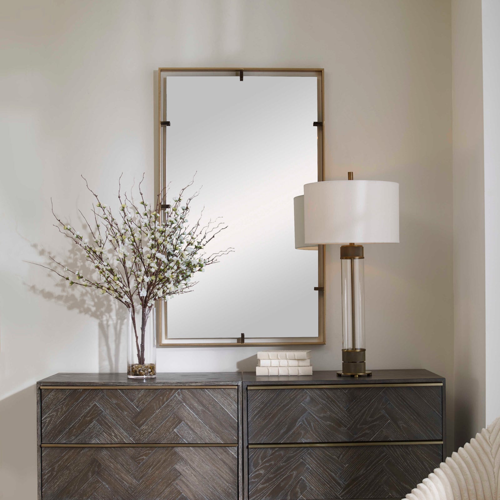 American Home Furniture Uttermost Egon Gold Wall Mirror