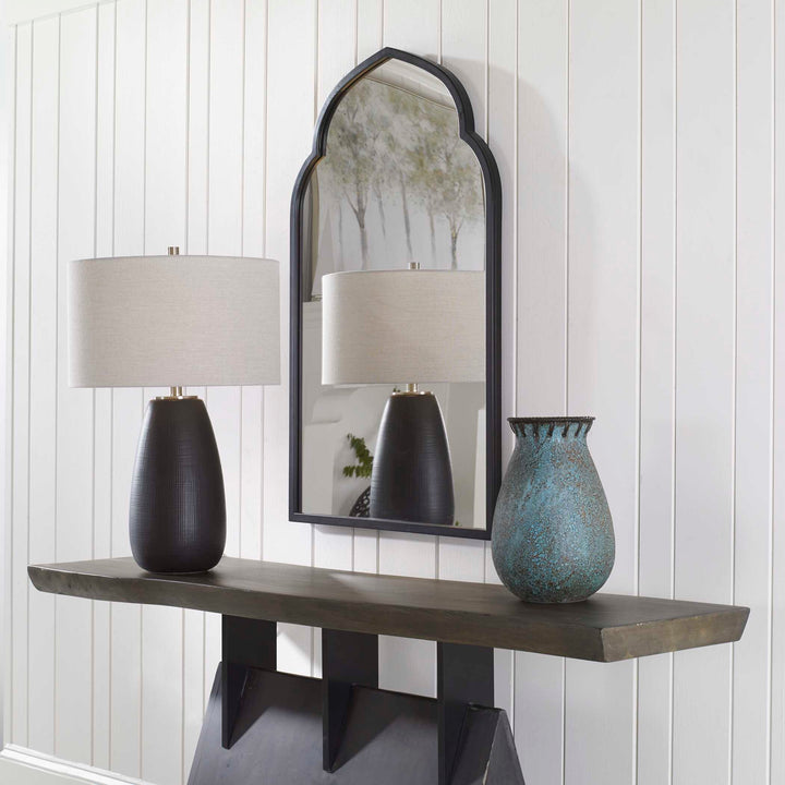 American Home Furniture Uttermost Kenitra Black Arch Mirror