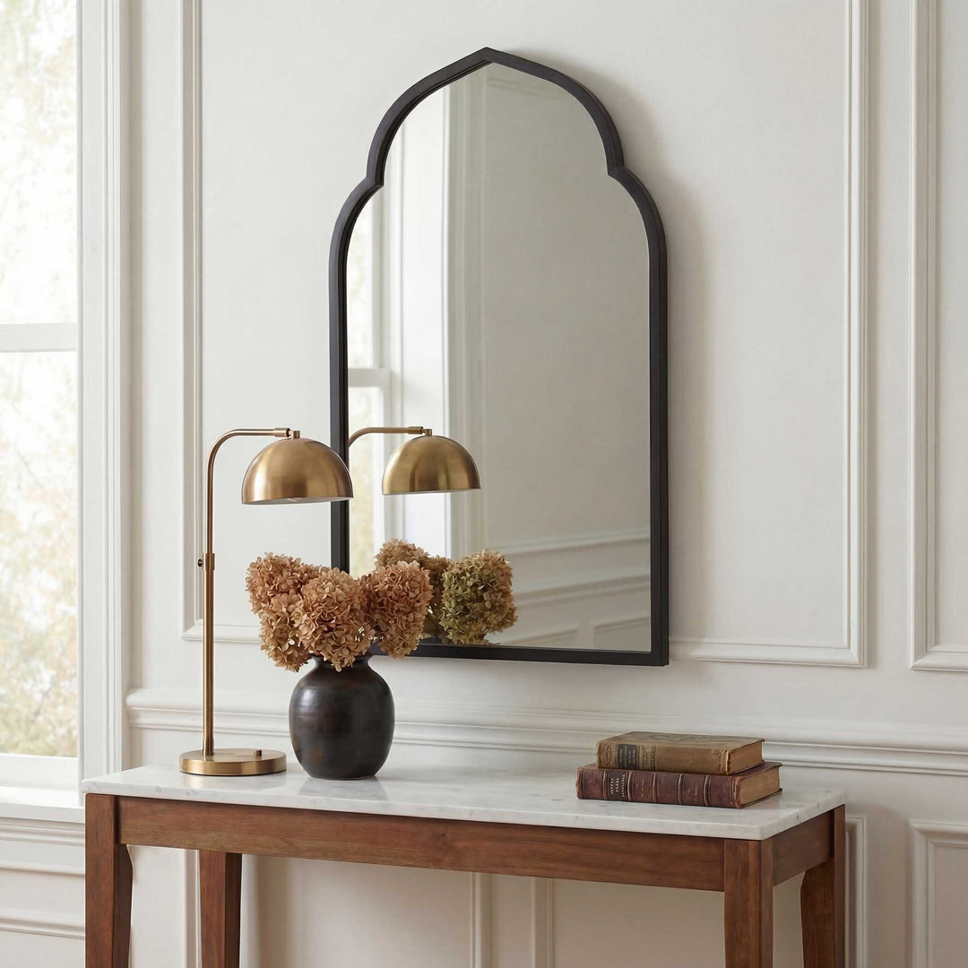 American Home Furniture Uttermost Kenitra Black Arch Mirror