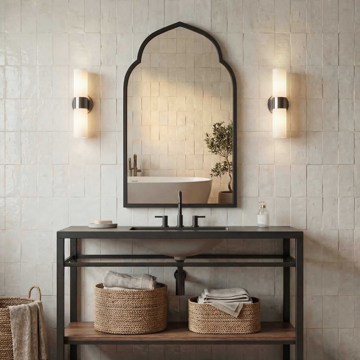 American Home Furniture Uttermost Kenitra Black Arch Mirror