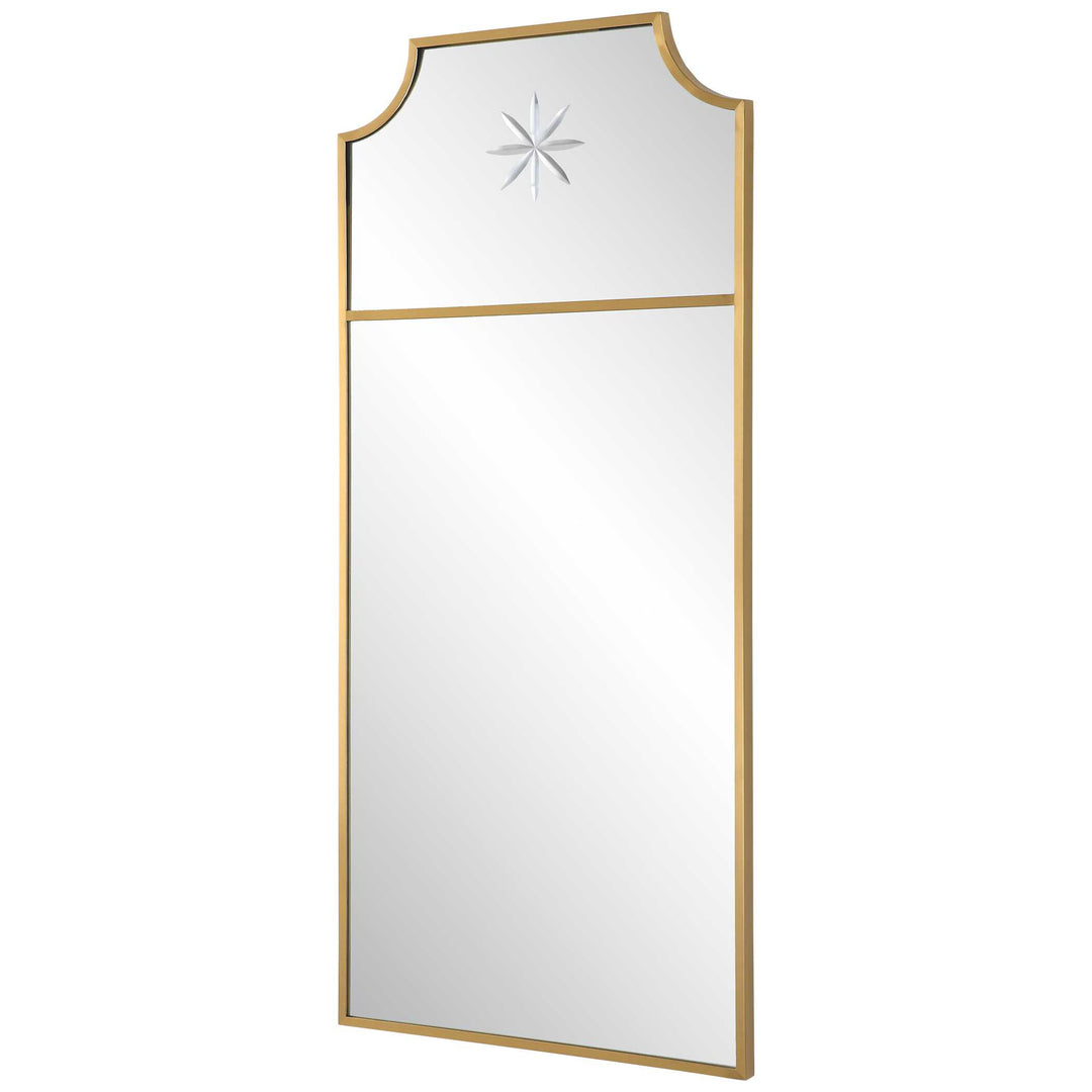 American Home Furniture Uttermost Caddington Tall Brass Mirror