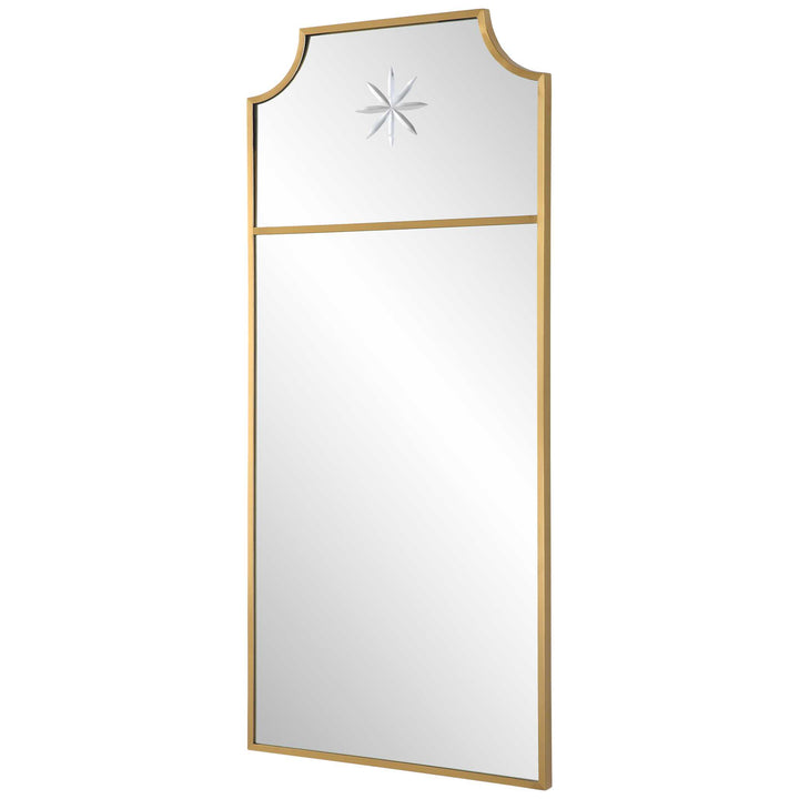 American Home Furniture Uttermost Caddington Tall Brass Mirror