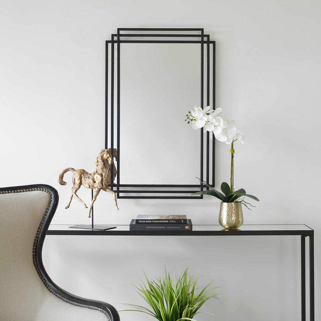 American Home Furniture Uttermost Amherst Black Iron Mirror