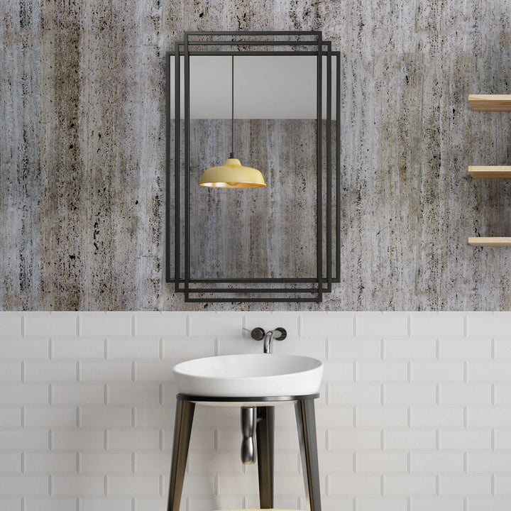 American Home Furniture Uttermost Amherst Black Iron Mirror
