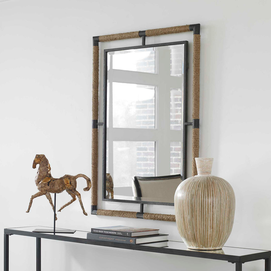 American Home Furniture Uttermost Melville Iron & Rope Mirror
