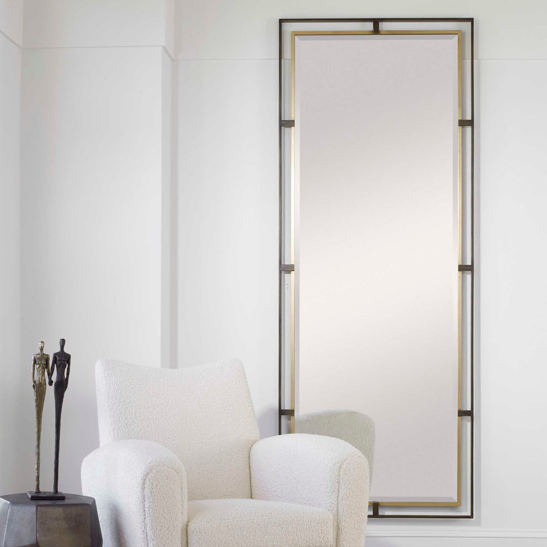 American Home Furniture Uttermost Carrizo Tall Bronze & Gold Mirror