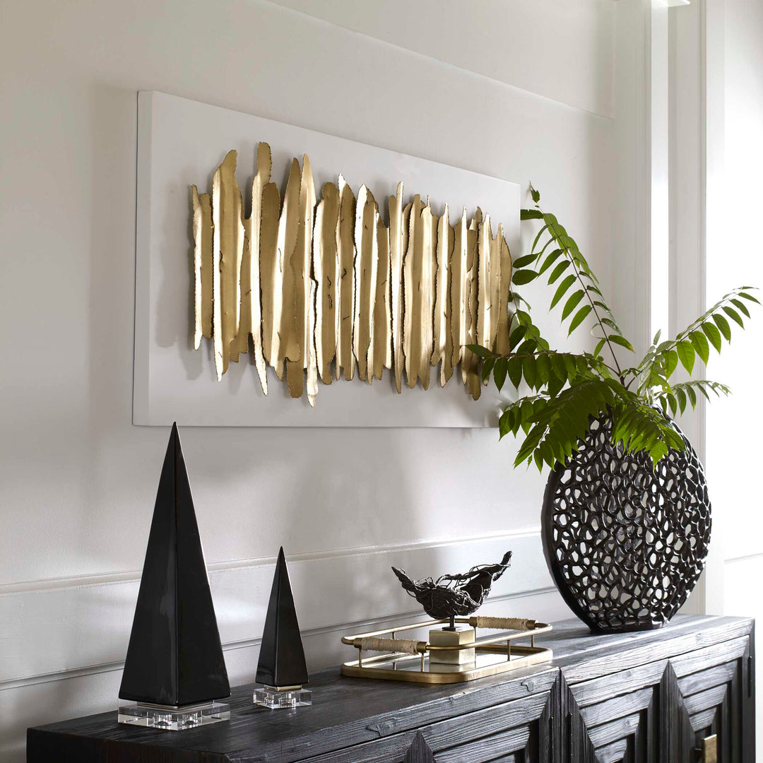 American Home Furniture Uttermost Lev White Metal Wall Decor