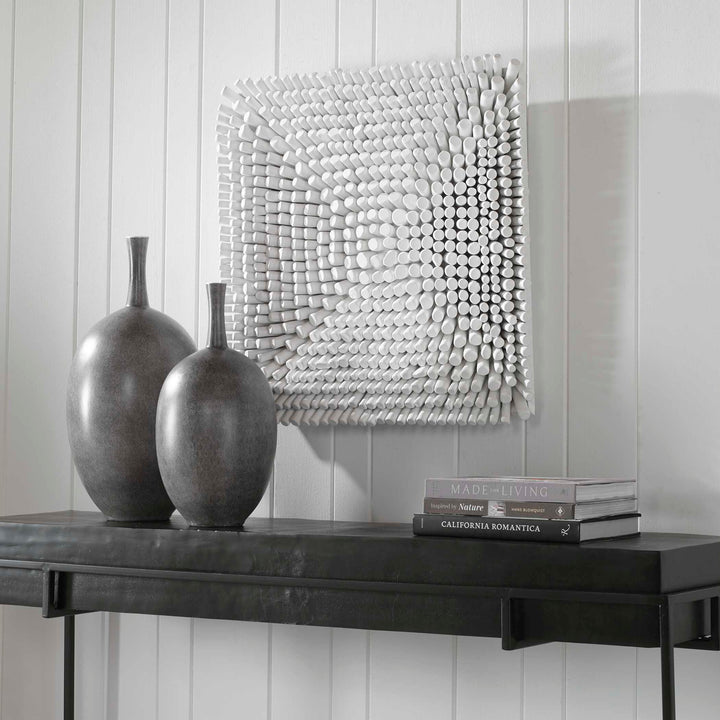 American Home Furniture Uttermost Portside White Wood Wall Panel