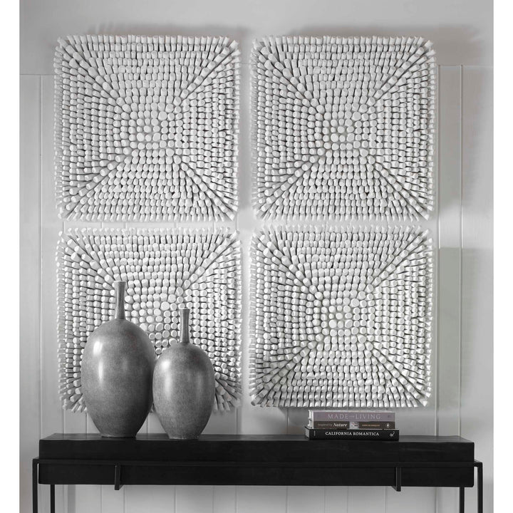 American Home Furniture Uttermost Portside White Wood Wall Panel