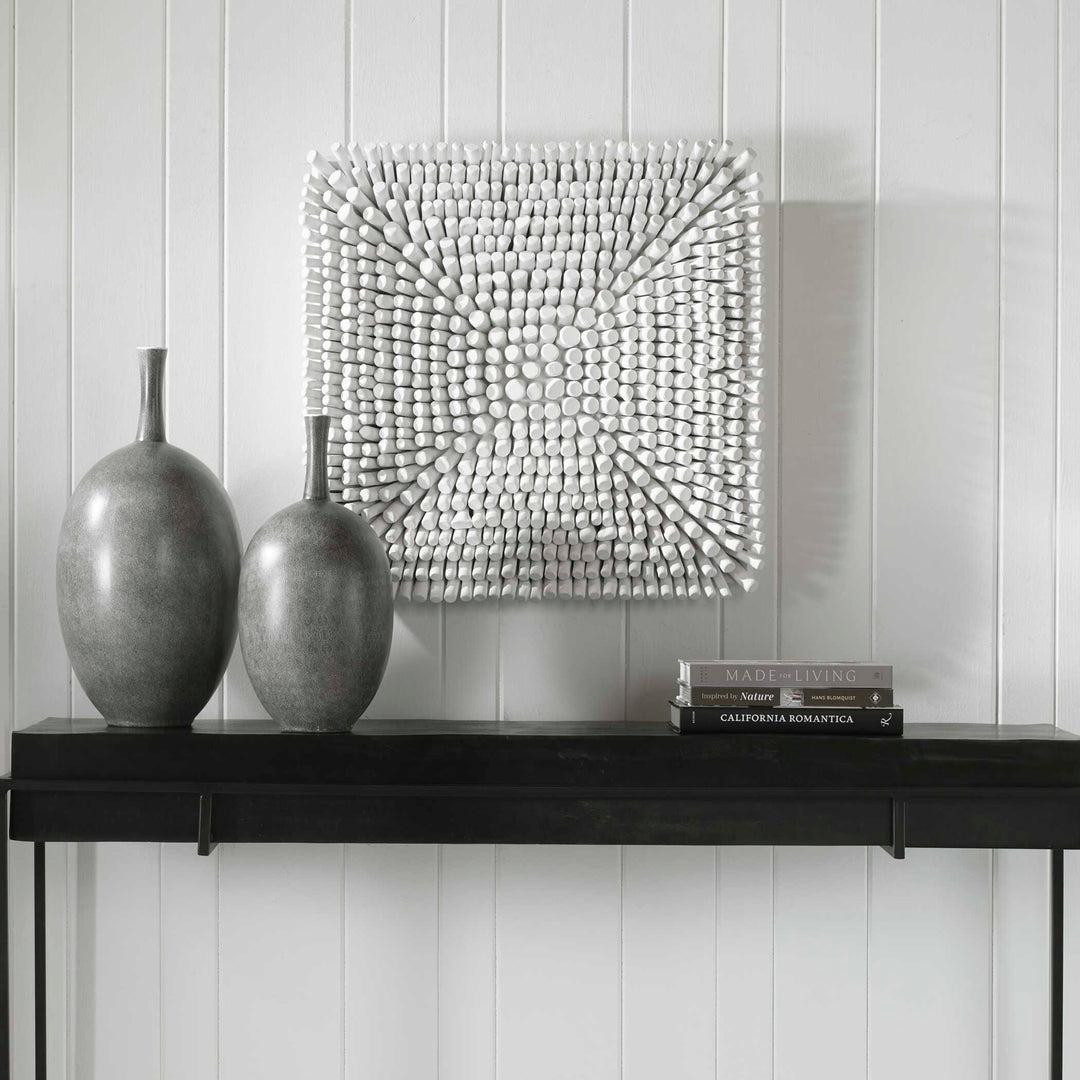 American Home Furniture Uttermost Portside White Wood Wall Panel