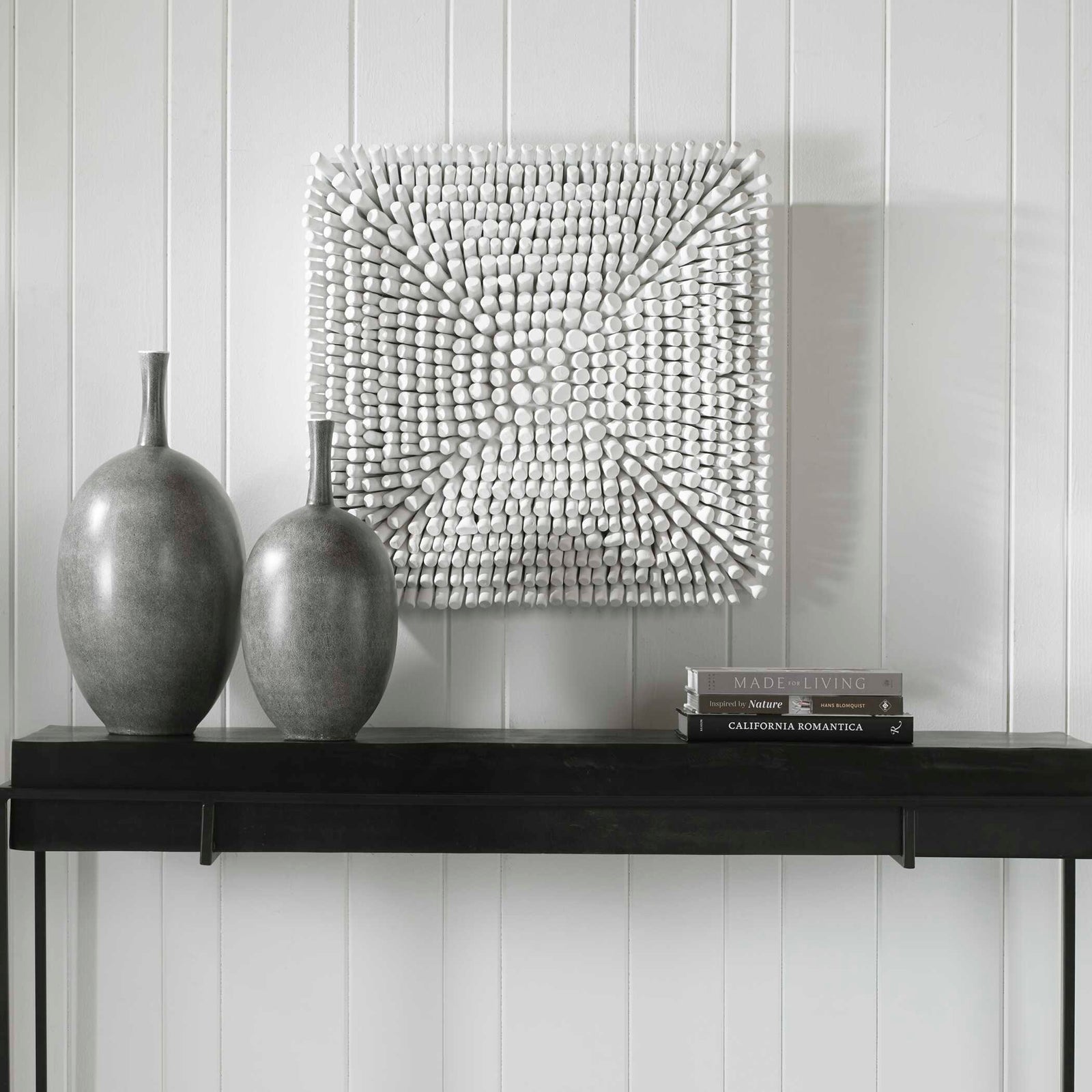 American Home Furniture Uttermost Portside White Wood Wall Panel