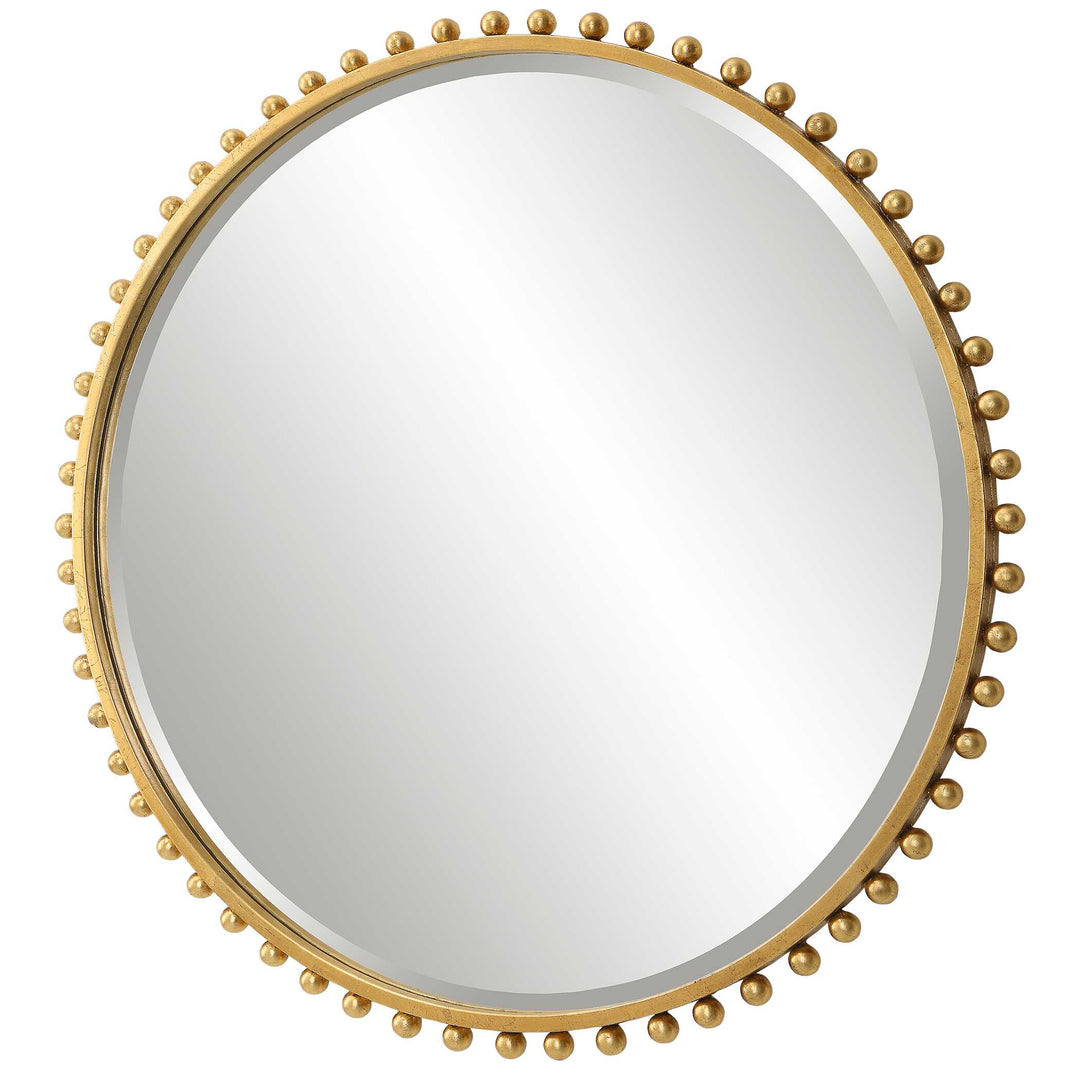 American Home Furniture Uttermost Taza Gold Round Mirror